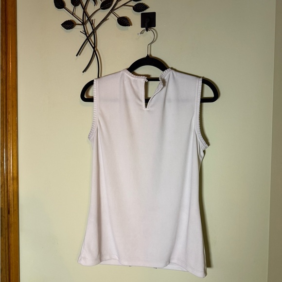 Karl Lagerfeld Career Lace White/Black Tank Ruffle Neck Small - Picture 6 of 9